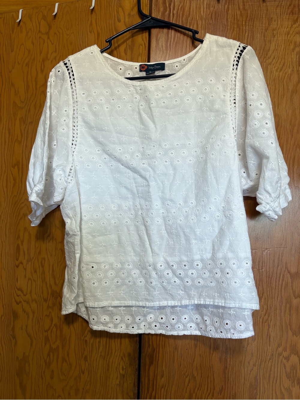 Talbots White Eyelet Cotton Blouse